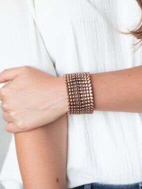 Paparazzi Jewelry Accessories - Level The Field - Copper Bracelet - Vintage